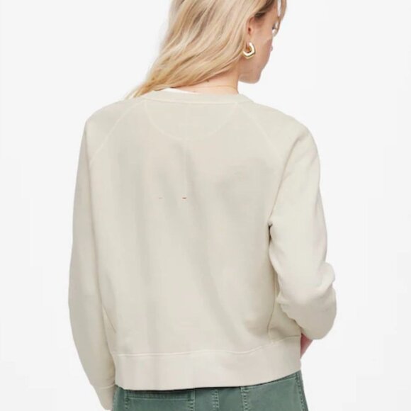 NWT Madewell Garment-Dyed Crewneck Sweatshirt in Parchment - Size: Medium - Picture 11 of 13